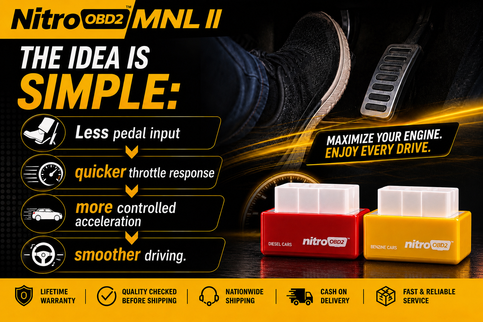 The idea is simple — less pedal input, quicker throttle response, more controlled acceleration, smoother driving